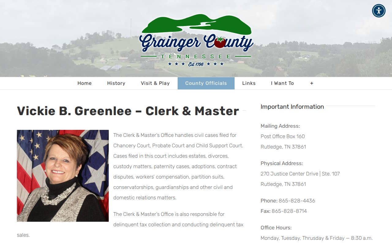 Grainger County court records Clerk and Master