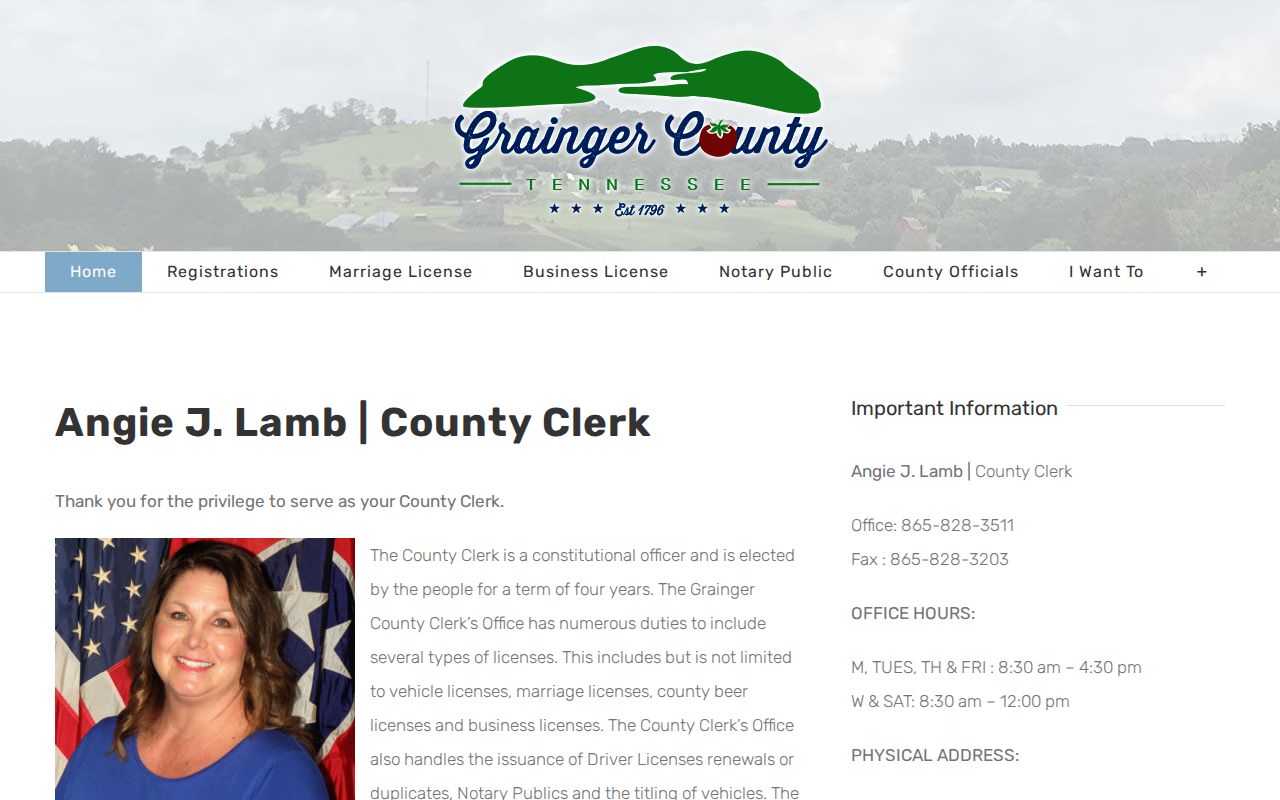 Grainger County court records County Clerk services