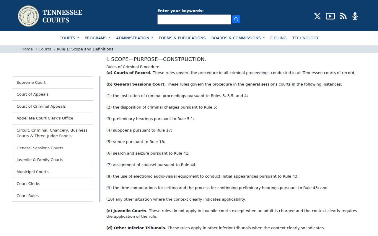 Tennessee criminal procedure source for Grainger County dockets